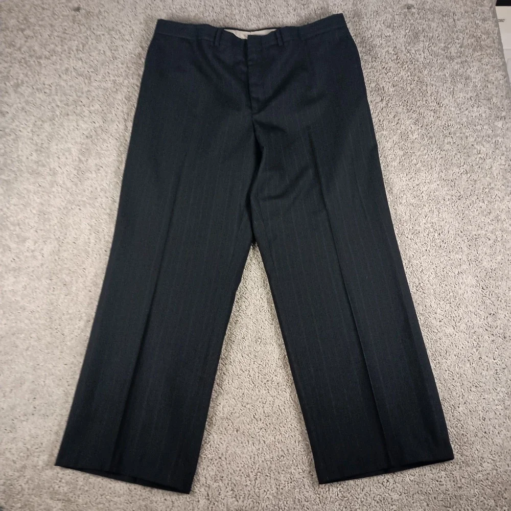 Vintage Towncraft 48L 42W Rainbow Pinstripe Durable Wool Blend Mens 2 Piece Suit